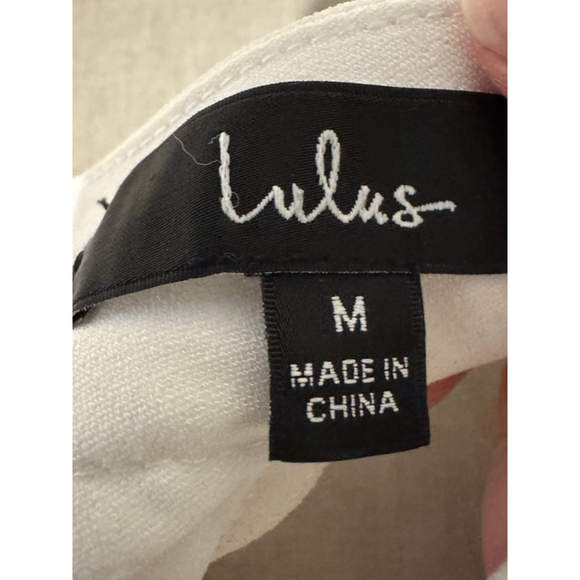 Women's Lulus lined White Halter Neck trapeze Shift Dress M - Picture 6 of 10